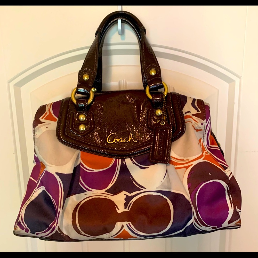 SOLD! COACH  ASHLEY SCARF PRINT SATCHEL  F20034
